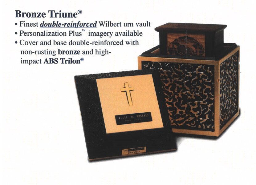 Bronze Triune Urn Vault